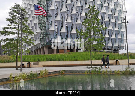 Die neue US-amerikanische Botschaft und Embassy Gärten im Bau in neun Elms im Süden Londons. 31.05.2019. Stockfoto