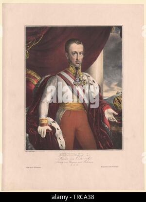 Ferdinand I., Kaiser von Österreich, Additional-Rights - Clearance-Info - Not-Available Stockfoto