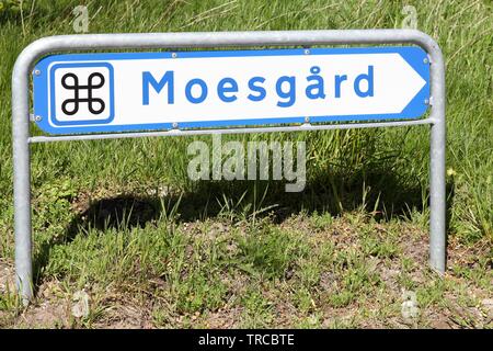 Moesgaard Schild in Dänemark Stockfoto