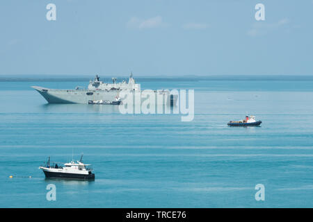 Darwin, Northern Territory, Australia-September 2,2018: Kriegsschiff in der Timorsee Hafen in Darwin, Australien Stockfoto