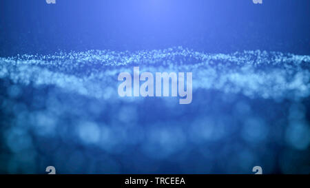 Blaue Partikel wave bokeh Hintergrund und Textur, Illustration Partikel selektiven Fokus wave Stockfoto