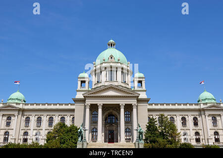 Haus der Nationalversammlung, dem serbischen Parlament Gebäude, Belgrad, Serbien Stockfoto