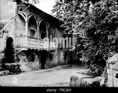 Kerle Cliffe Watermilll, Alte Milverton, Wawickshire. Foto wahrscheinlich in den 1920er Jahren genommen. Dies ist ein Glas negative und bildeten nur eine von 102 Negative mit der Aufschrift "Crich'. Alle stehen auf Alamy und kann unter dem Stichwort 'Crich 1920s' gefunden werden. Stockfoto