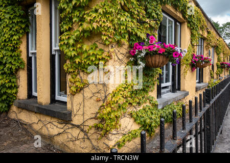 Dunraven Arms Hotel mit Blumenkästen in Adare, Irland Stockfoto