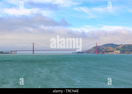 Golden Gate Bridge von Alcatraz, San Francisco, Kalifornien Stockfoto