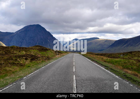 A82 Hauptstraße durch Glen Coe Stockfoto