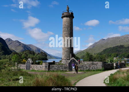 Statue von Bonnie Prince Charlie Loch Shiel Glenfinnan Schottland Stockfoto