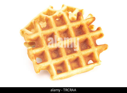 Klassische Belgische Waffeln isoliert auf weißem Hintergrund Stockfoto