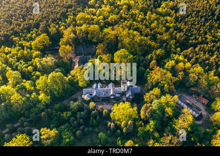 Luftaufnahme der Seen/Teiche in das natürliche Reservoir der Bird's im südlichen Polen. Milicz, Barycz Tal Landschaftspark. Stockfoto