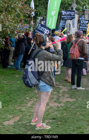 Laut Trump Demonstranten in London Stockfoto