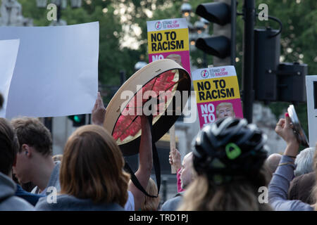 Laut Trump Demonstranten in London Stockfoto