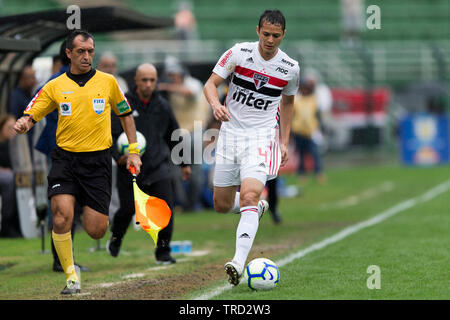 SÃO PAULO (SP), 02.06.2019 - Fussball/São Paulo gegen Cruzeiro-MG-Anderson Martins von São Paulo, während des Spiels zwischen São Paulo und Cruzeiro-MG, gültig Stockfoto