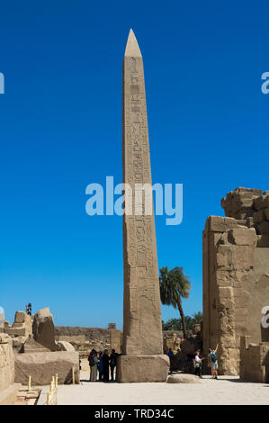 Der Obelisk von Pharoah Thutmose I. im Tempel des Amun, Karnak, Luxor, Ägypten Stockfoto