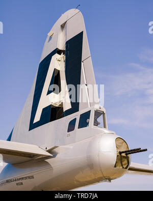 Heck eines amerikanischen WWII Bomber B-29 Superfortress auf Anzeige in Montgomery Alabama, USA. Stockfoto