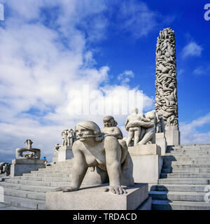 Skulpturen im Vigeland Park in Oslo Stockfoto