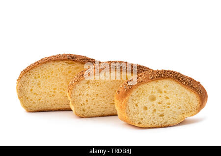Schnittbrot isoliert auf weißem Hintergrund Stockfoto