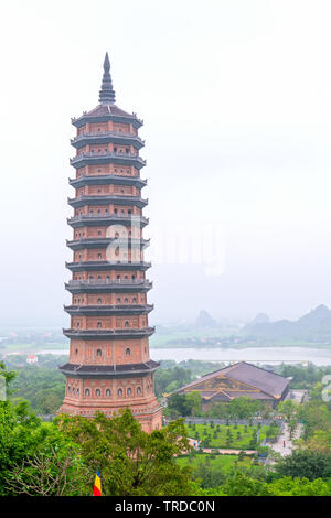 Bai Dinh Pagode die biggiest und grösste Tempel Komplex in Vietnam, Trang Ein, Ninh Binh Stockfoto