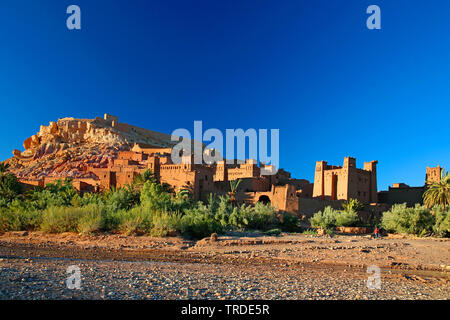 Festung Ait-Ben-haddou am Abend, Marokko Stockfoto