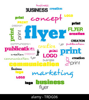 Abbildung: eine Variable word Cloud für Flyer und Logo Design Stockfoto