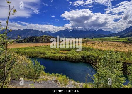 Blick vom Murnauer Moos Ester Bergen, Deutschland, Bayern, Oberbayern, Oberbayern Murnauer Moos Stockfoto