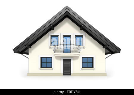 3D Computer Grafik, Premium residental Haus vor weißem Hintergrund Stockfoto