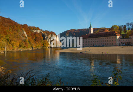 Donaudurchbruch und Kloster Weltenburg, Deutschland, Bayern Stockfoto