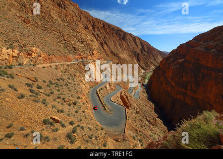 Mountain Pass durch den Canyon des Dades, Marokko, Ait Ouffi Stockfoto