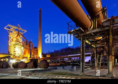 Beleuchtete Industrial Museum Heinrichshuette, Deutschland, Nordrhein-Westfalen, Ruhrgebiet, Hattingen Stockfoto