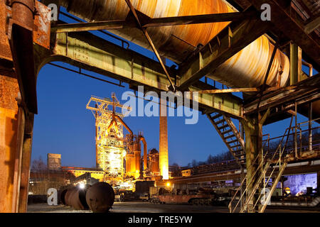 Beleuchtete Industrial Museum Heinrichshuette, Deutschland, Nordrhein-Westfalen, Ruhrgebiet, Hattingen Stockfoto