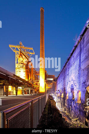 Beleuchtete Industrial Museum Heinrichshuette, Deutschland, Nordrhein-Westfalen, Ruhrgebiet, Hattingen Stockfoto