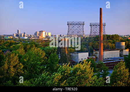 Blick von der Zeche Zollverein an der inneren Stadt, Deutschland, Nordrhein-Westfalen, Ruhrgebiet, Essen Stockfoto