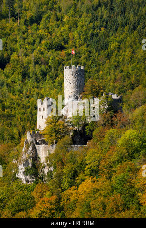 Ruine Neu-Falkenstein, neue Falkenstein, Schweiz, Solothurn, Balsthal Stockfoto