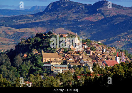 Blick auf Fianarantsoa, Madagaskar, Mahajanga Stockfoto