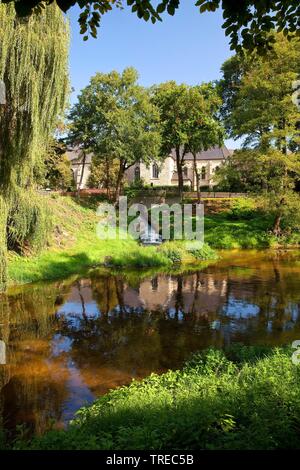 Städtische Park und Fluss Berkel, Deutschland, Nordrhein-Westfalen, Münsterland, Vreden Stockfoto