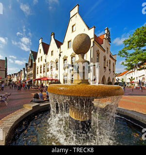 Olt Stadt mit Marktbrunnen und Altes Rathaus, Deutschland, Nordrhein-Westfalen, Haltern am See Stockfoto