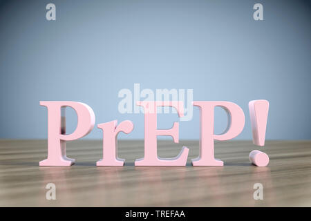 Schriftzug PREP? - Prävention von Aids/HIV-Infektionen Stockfoto