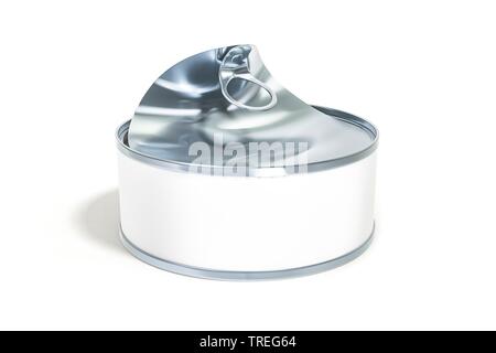 3D Computer Grafik, öffnete ein-Weise essen Container in Weiß ohne Schriftzug Stockfoto