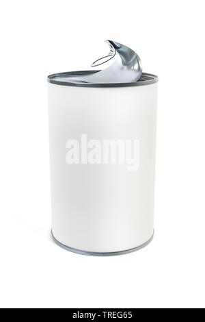 3D Computer Grafik, öffnete ein-Weise essen Container in Weiß ohne Schriftzug Stockfoto