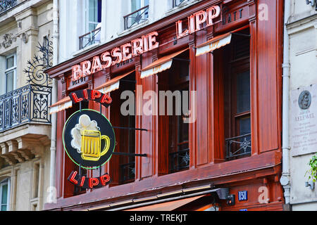 Brasserie Lipp, Boulevard Saint-Germain, Saint-Germain-des-Prés, Latin, Paris, Frankreich Stockfoto