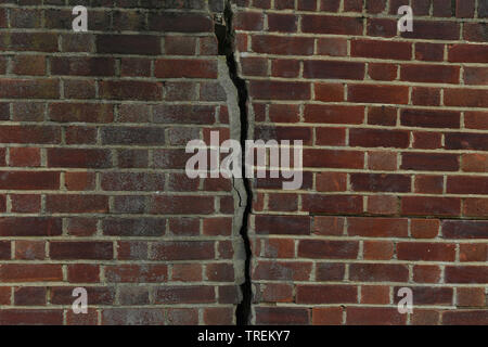 Mauersteine mit einem Crack, Hintergrund Bilder. Stockfoto