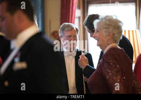 John R. Bolton ehemaliger nationaler Sicherheitsberater der Vereinigten Staaten an der Staatlichen Bankett, Buckingham Palace, London, Großbritannien Stockfoto