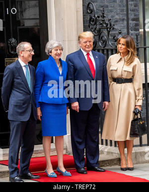 London, 4. Juni 2019 Präsident Donald Trump visits Theresa May MP PC, Premierminister in Dowing Street Credit: Ian Davidson/Alamy leben Nachrichten Stockfoto
