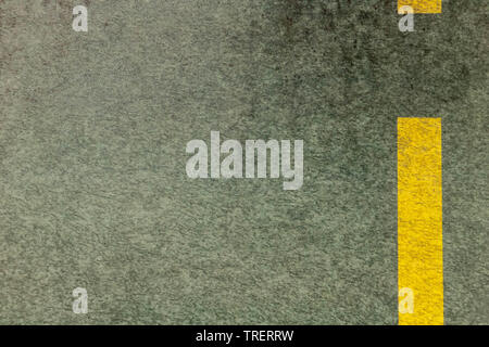 Grafik Ressource Straßenmarkierungen gelb Arbeitsbereich auf Asphalt Stockfoto