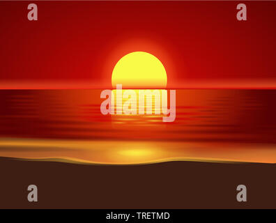 Sonnenuntergang am Strand Hintergrund Stockfoto