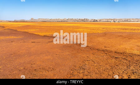 Sauren und salzigen Konkretionen in Dallol Website in die danakil Depression in Äthiopien, Afrika. Stockfoto