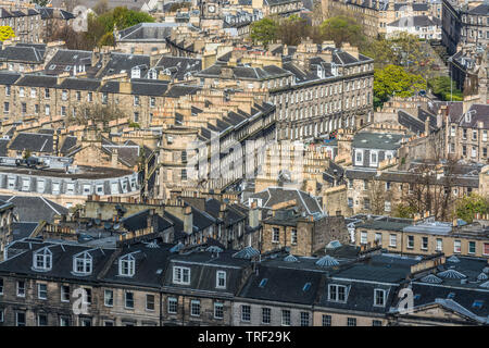 Auf lange Sicht der New Town von Edinburgh Architektur Stockfoto