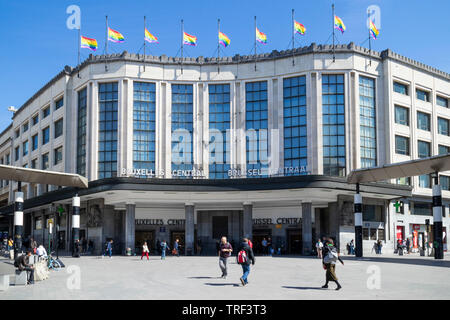 Brüssel Hauptbahnhof Bruxelles Central Gare de Bruxelles-Central Brüssel Belgien Eu Europa Stockfoto