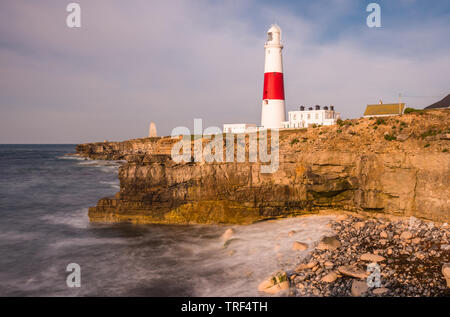 Der Leuchtturm von Portland Bill auf der Isle of Portland in der Nähe von Weymouth auf in Dorset Jurassic Coast. England. UK. Stockfoto