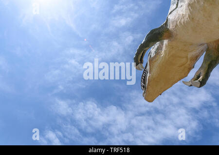 Die "Weltweit größte Dinosaurier' ist der Name eines Modells Tyrannosaurus rex in der Nähe von Drumheller in der kanadischen Provinz Alberta Stockfoto