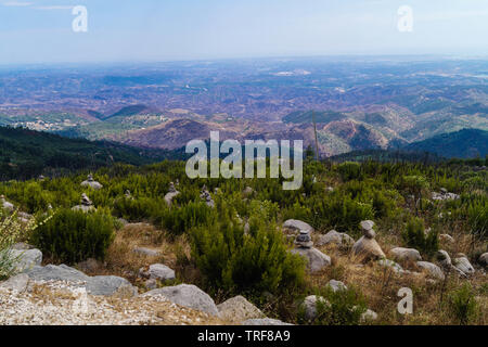 Blick vom Foia in Monchique Stockfoto